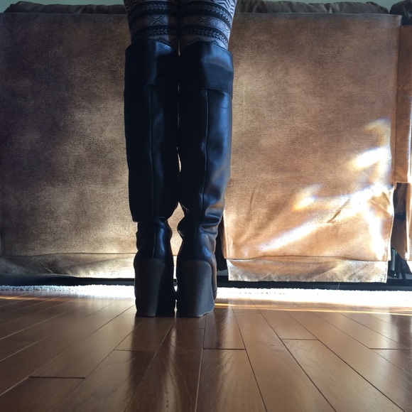 Kelsi Dagger OTK Black Boots - Picture 2 of 4